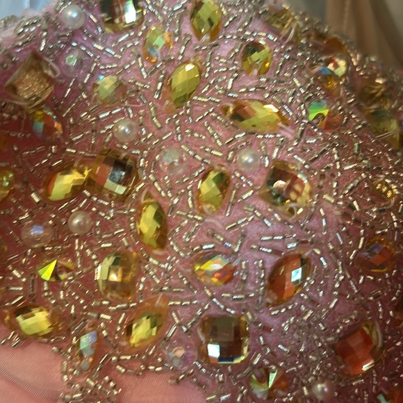 NWT Mac Duggal Pink Embellished Ruched Mermaid Strapless Gown Black Tie Pageant - Picture 6 of 6